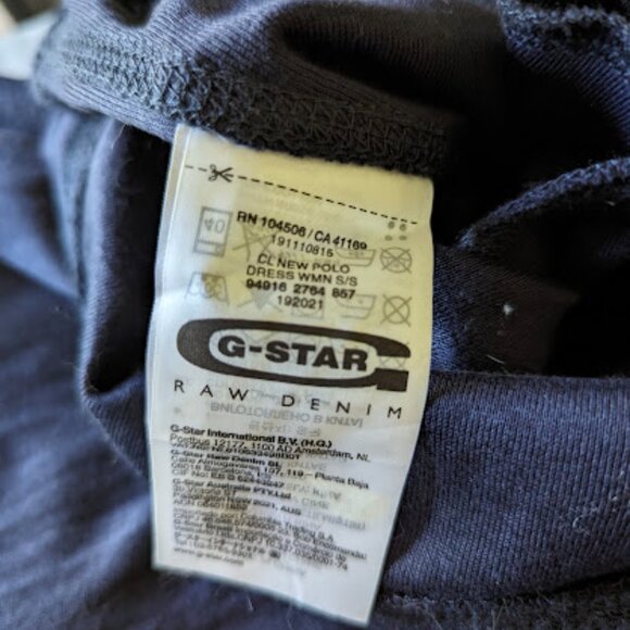 G-Star Raw Navy Blue Polo Dress Medium - Picture 8 of 9